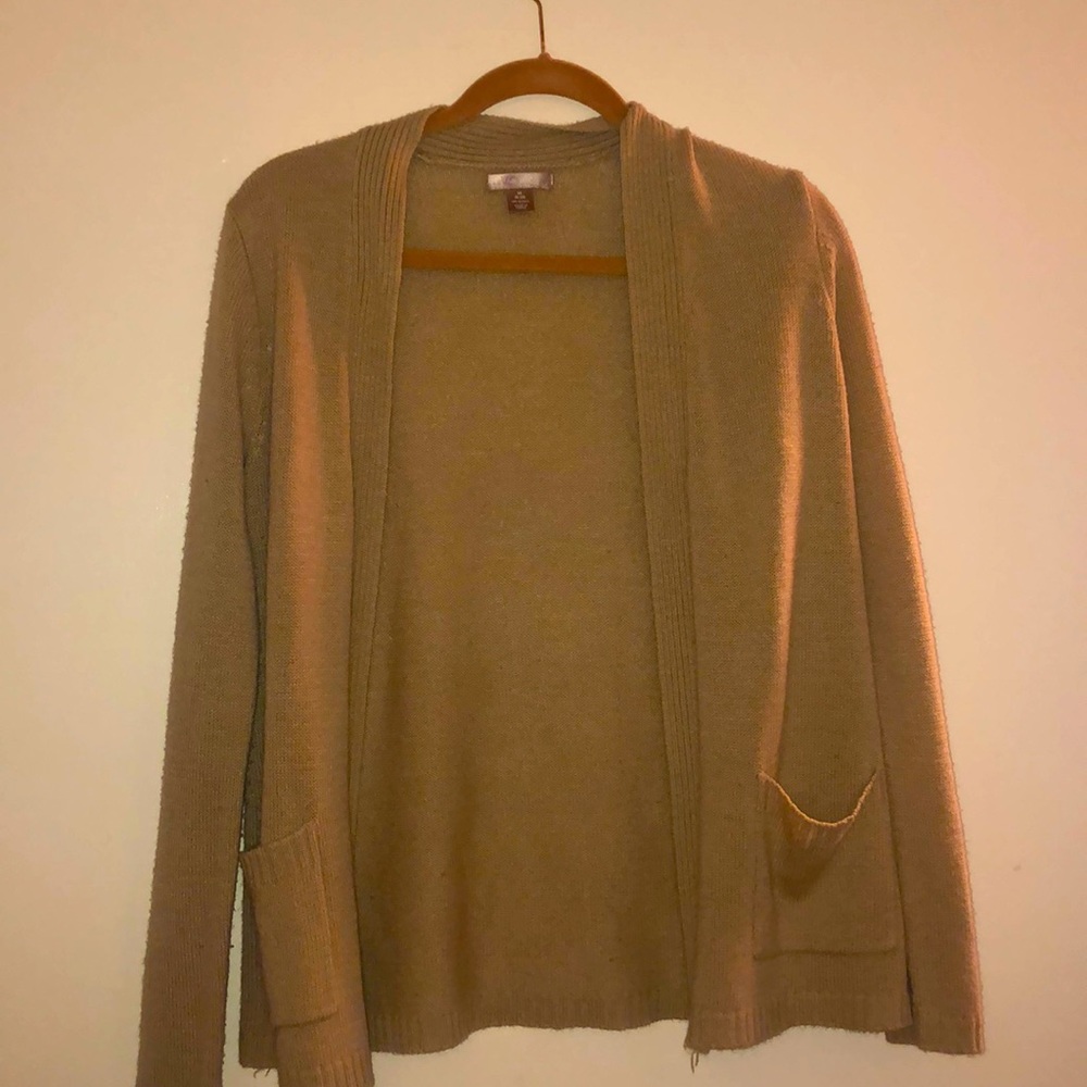 tan sweater